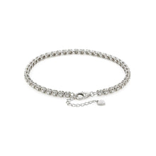 Load image into Gallery viewer, Halo Style Moissanite Bracelet ,Tennis Moissanite Bracelet White Rhodium Plated Sterling Silver Adjustable Chain White Jewlery For Teen - FineColorJewels