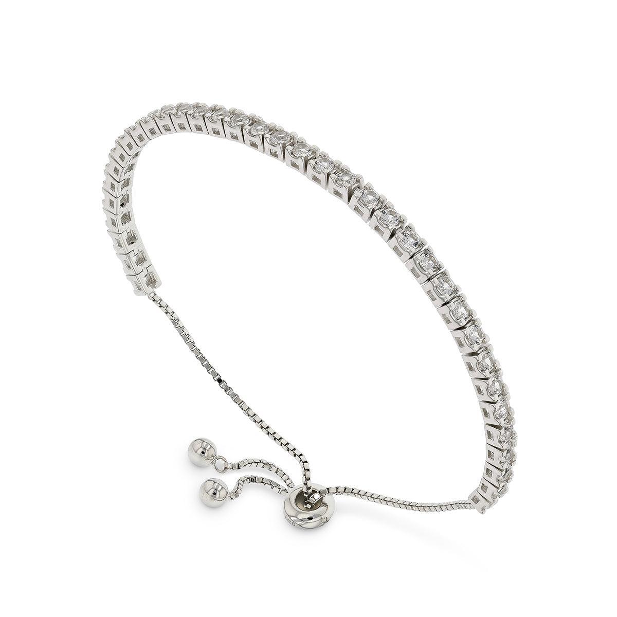 White Sapphire Tennis Bracelet - FineColorJewels