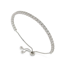 Load image into Gallery viewer, White Sapphire Tennis Bracelet - FineColorJewels