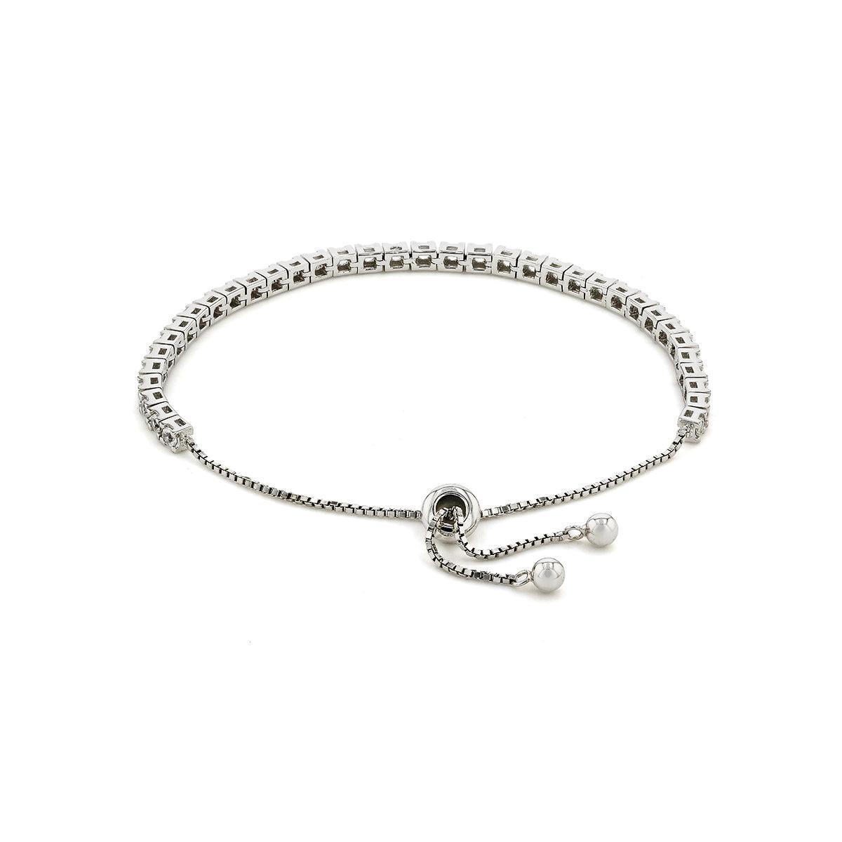 White Sapphire Tennis Bracelet - FineColorJewels