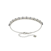 Load image into Gallery viewer, Blue and White Square Sapphire Bracelet - FineColorJewels