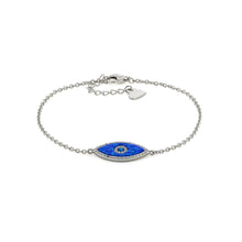 Load image into Gallery viewer, Marquise Cut Blue Opal Evil Eye Bracelet