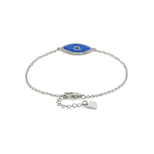 Load image into Gallery viewer, Marquise Cut Blue Opal Evil Eye Bracelet - FineColorJewels