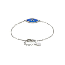 Load image into Gallery viewer, Marquise Cut Blue Opal Evil Eye Bracelet