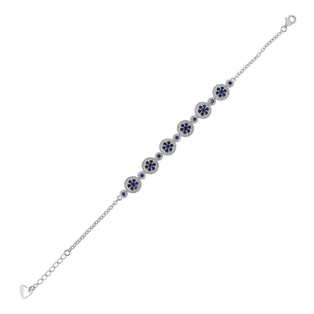 Lab Grown Blue Sapphire Halo Tennis Bracelet Fine Color Jewels &nbsp;Wedding Bridal Bracelet, Birthday gift for her, Blue Sapphire Bracelet, Bridesmaid Gift 925 Sterling Silver, Bridesmaid Gift for Her, Created sapphire bracelet.&nbsp;, everyday gift for her, gift for her, gift for hergift for women, Jewelry Gift for her, ring gift for her., Sapphire Halo Bracelet, September Birthstone Bracelet, Wedding Gift For Her