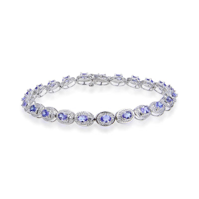 Sterling Silver Oval Tanzanite Bracelet