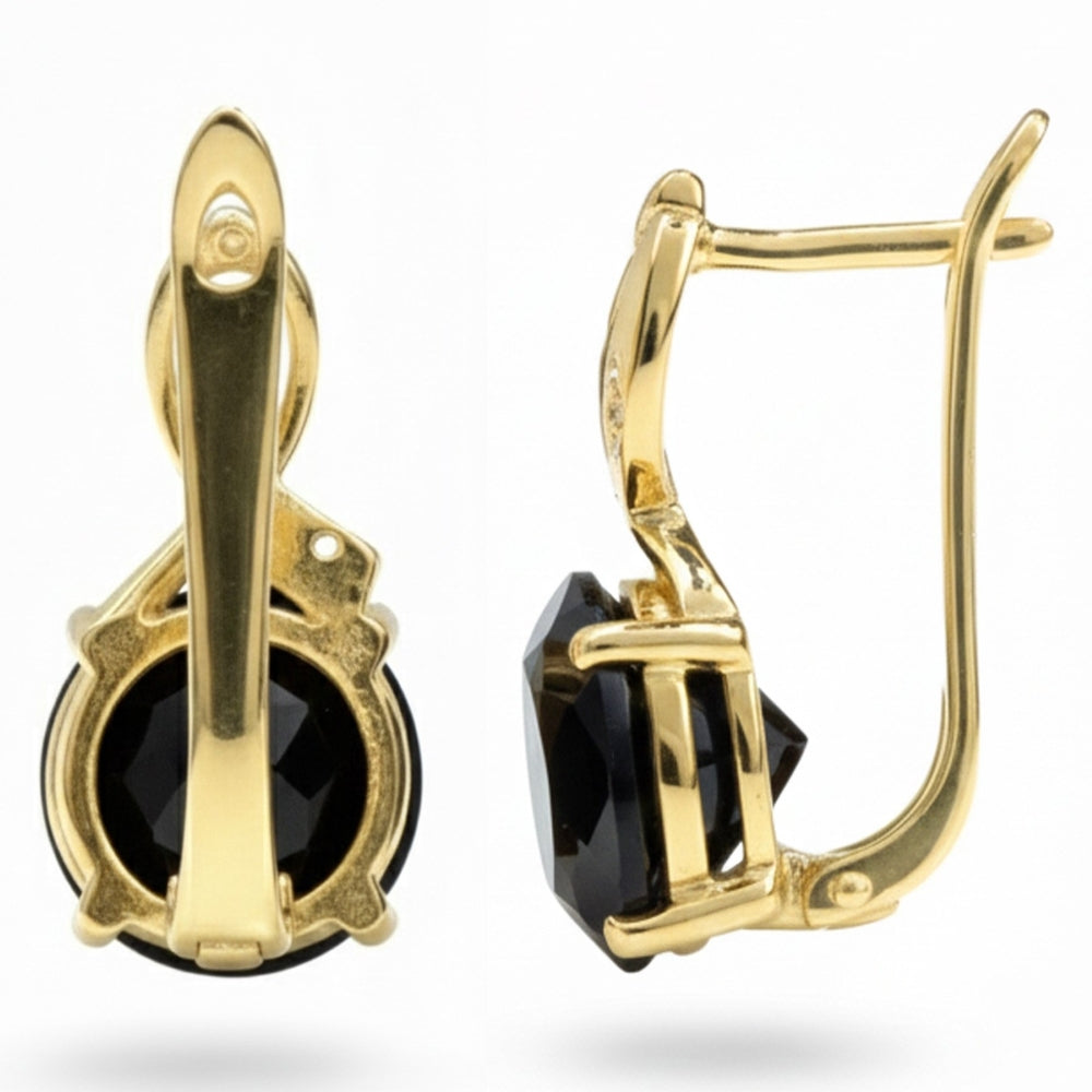 Natural Black Onyx Sterling Silver Earrings