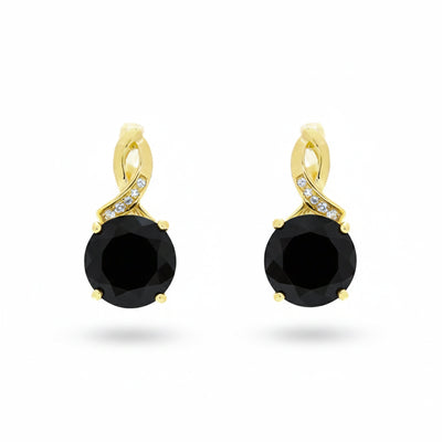 Natural Black Onyx Sterling Silver Earrings