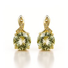 Load image into Gallery viewer, Natural Green Prasiolite Earrings Sterling Silver