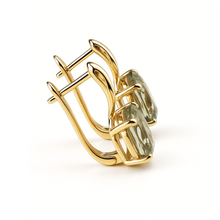 Load image into Gallery viewer, Natural Green Prasiolite Earrings Sterling Silver