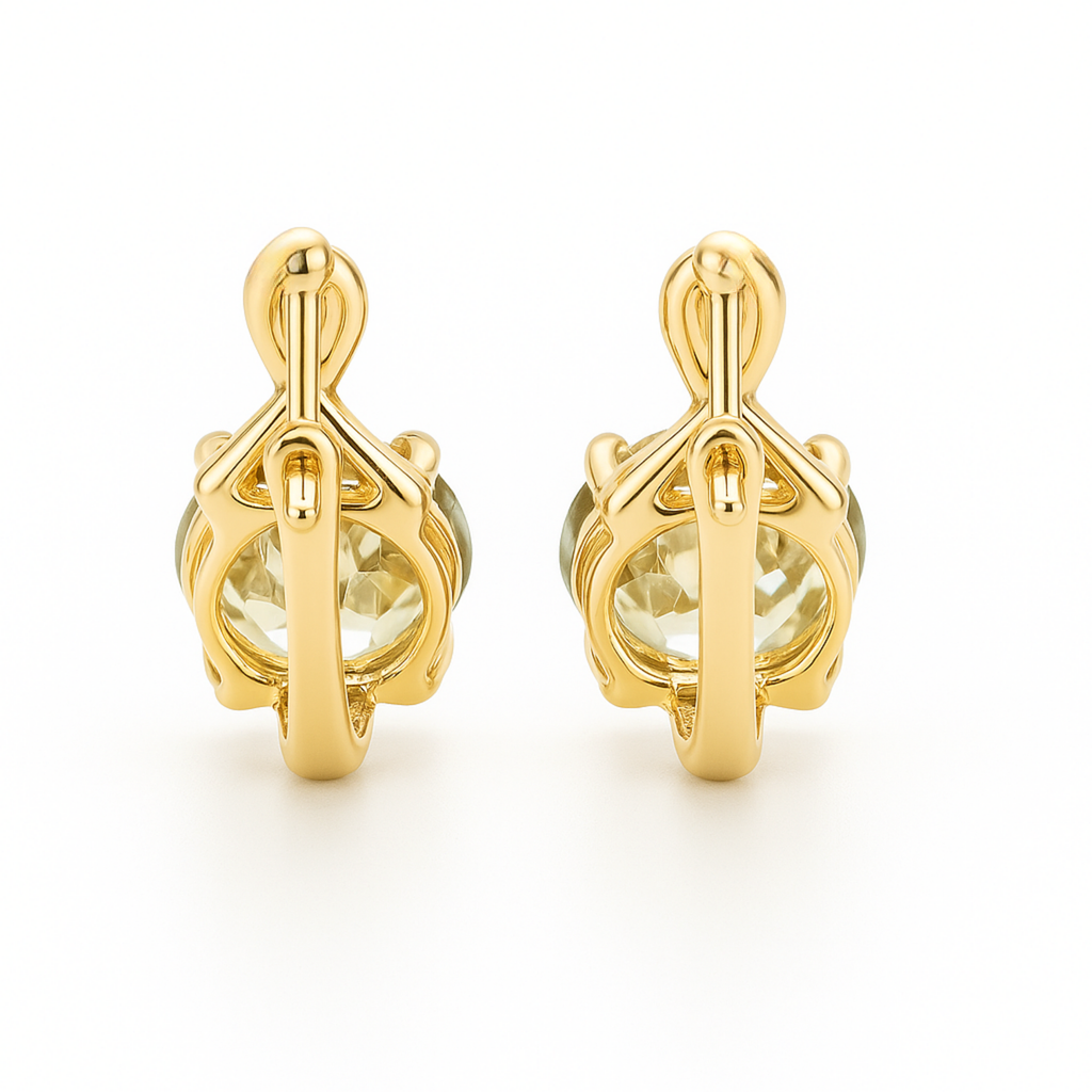 Natural Green Prasiolite Earrings Sterling Silver