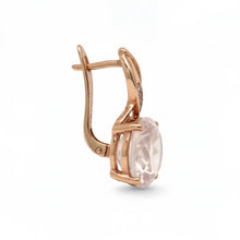 Load image into Gallery viewer, Natural Rose Quartz Silver Leverback Earrings
