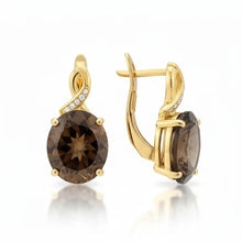 Load image into Gallery viewer, Natural Smoky Quartz Silver Leverback Earrings