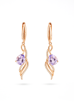 Load image into Gallery viewer, Natural Amethyst &amp; White Topaz Sterling Silver Earrings