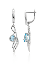 Load image into Gallery viewer, Natural Sky Blue Topaz Earrings Sterling Silver
