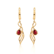 Load image into Gallery viewer, Red Natural Garnet Sterling Silver Earrings
