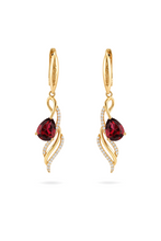 Load image into Gallery viewer, Red Natural Garnet Sterling Silver Earrings