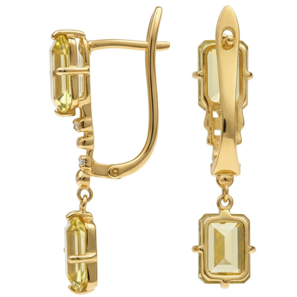 Natural Citrine Sterling Silver Drop Earrings