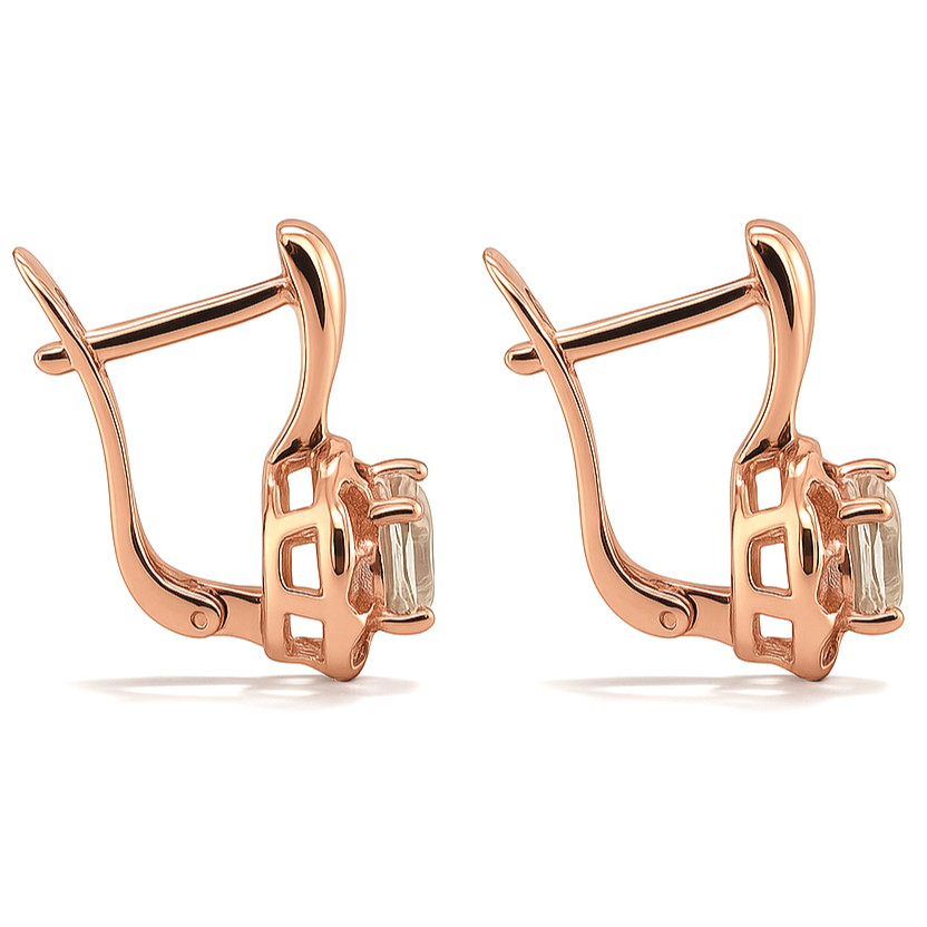 Natural Green Prasiolite Earrings Sterling Silver