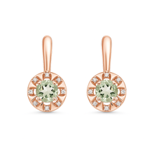 Load image into Gallery viewer, Natural Green Prasiolite Earrings Sterling Silver