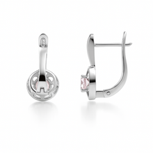 Load image into Gallery viewer, Natural Rose Quartz &amp; White Topaz Sterling Silver Earrings