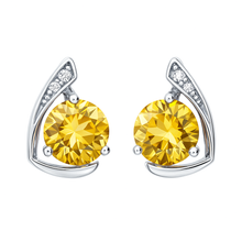 Load image into Gallery viewer, Natural Citrine &amp; White Topaz Sterling Silver Earrings