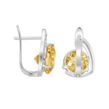 Load image into Gallery viewer, Natural Citrine &amp; White Topaz Sterling Silver Earrings