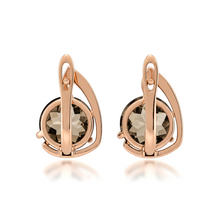 Load image into Gallery viewer, Natural Smoky Quartz &amp; White Topaz Sterling Silver Earrings