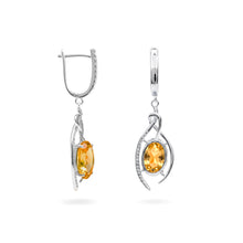 Load image into Gallery viewer, Natural Citrine &amp; White Topaz Sterling Silver Earrings