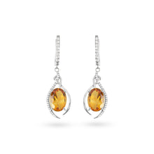 Load image into Gallery viewer, Natural Citrine &amp; White Topaz Sterling Silver Earrings