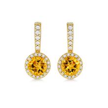Load image into Gallery viewer, Yellow Natural Citrine Sterling Silver Earrings