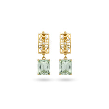 Load image into Gallery viewer, Natural Green Amethyst Gold Plated Sterling Silver Earrings
