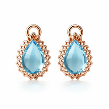 Load image into Gallery viewer, Natural Pear Shaped Sky Blue Topaz Silver Drop Earrings