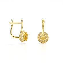 Load image into Gallery viewer, Natural Round Citrine Sterling Silver Drop Earrings