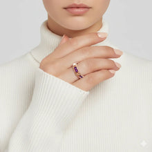 Load image into Gallery viewer, Natural Rhodolite and Multi Stone Silver Ring