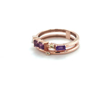 Load image into Gallery viewer, Natural Rhodolite and Multi Stone Silver Ring