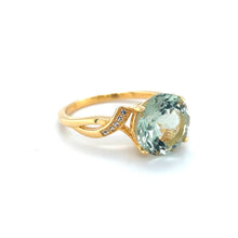 Load image into Gallery viewer, Natural Round Green Amethyst Silver Ring