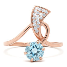 Load image into Gallery viewer, Natural Sky Blue Topaz Sterling Silver Bypass Ring