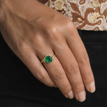 Load image into Gallery viewer, Natural Green Agate Sterling Silver Bypass Ring
