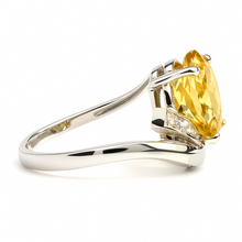 Load image into Gallery viewer, Yellow Natural Citrine Sterling Silver Bypass Ring