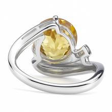 Load image into Gallery viewer, Yellow Natural Citrine Sterling Silver Bypass Ring