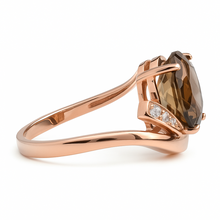 Load image into Gallery viewer, Natural Brown Smoky Quartz Sterling Silver Bypass Ring