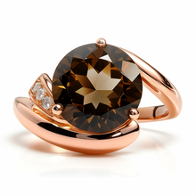Load image into Gallery viewer, Natural Brown Smoky Quartz Sterling Silver Bypass Ring