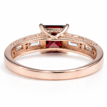 Load image into Gallery viewer, Natural Square Garnet Sterling Silver Ring