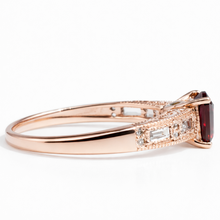 Load image into Gallery viewer, Natural Square Garnet Sterling Silver Ring