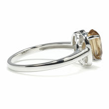 Load image into Gallery viewer, Natural Brown Quartz Sterling Silver Heart Halo Ring