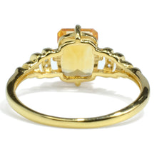 Load image into Gallery viewer, Natural Yellow Citrine Octagon Bar Ring Sterling Silver