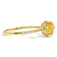 Load image into Gallery viewer, Natural Yellow Citrine Sterling Silver Round Ring