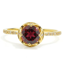 Load image into Gallery viewer, Natural Red Garnet Sterling Silver Round Ring