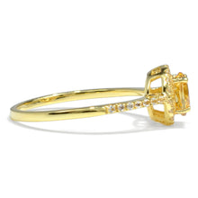 Load image into Gallery viewer, Natural Round Yellow Citrine Sterling Silver Halo Ring